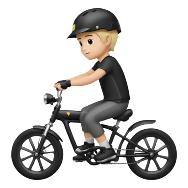 bike riding black bike blonde hair boy helmet sticker