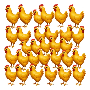 chicken 3d imoji count 100 transparent sticker