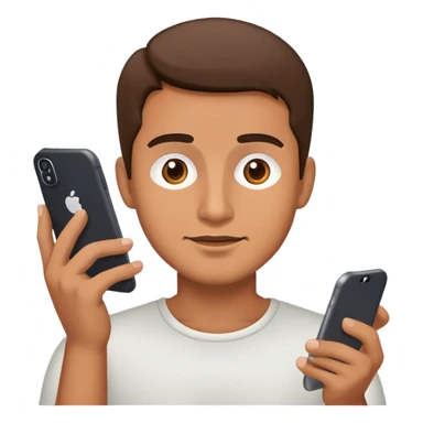 A man working with his smartphone sticker