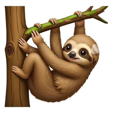 baby sloth on the tree sticker
