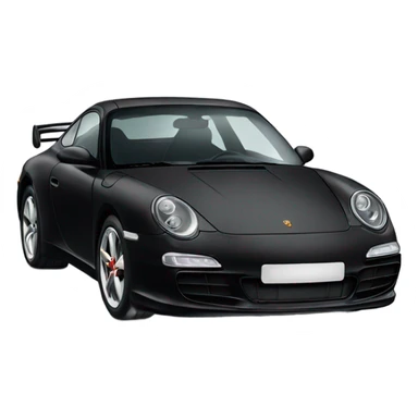 Front view of a black Porsche  sticker