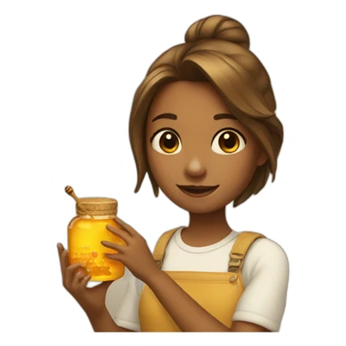 Girl and the honey sticker