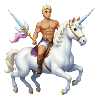Man riding a unicorn sticker