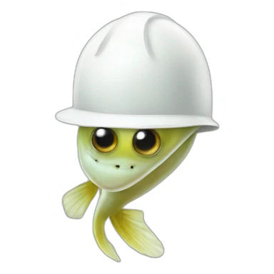 white tadpole with helmet sticker