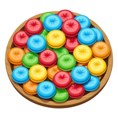 colorful vibrant round bumpy candy cluster, nerds gummy cluster sticker