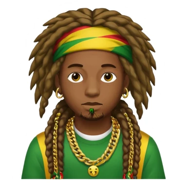 Rapper rasta hair sticker