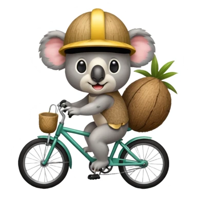 Koala con un casco de coco montando en bici sticker