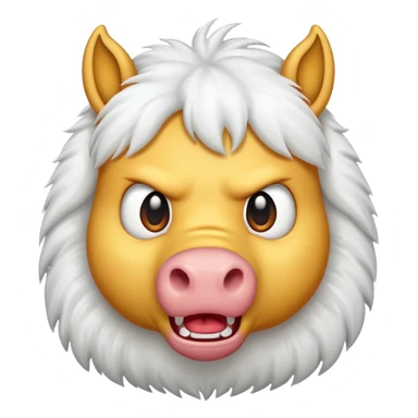 Angry horse puffy emoji  sticker