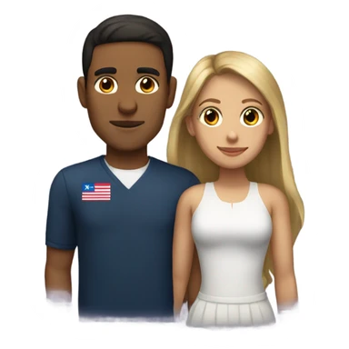 Puerto rican beard short brown hair  and blond long hair girl couple sticker