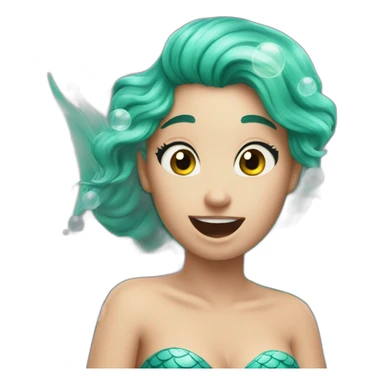 mermaid farts bubbles sticker