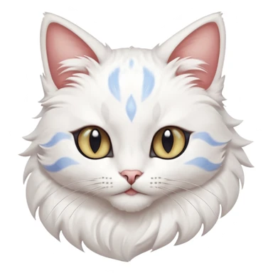 White beautiful elegant slim pretty realistic elegant feline-Pokémon-Fakémon-creature with heterochromia sticker