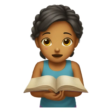 Girl crying over books sticker