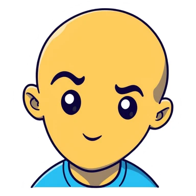 Man with an enormous forehead, comically large forehead, funny character sticker