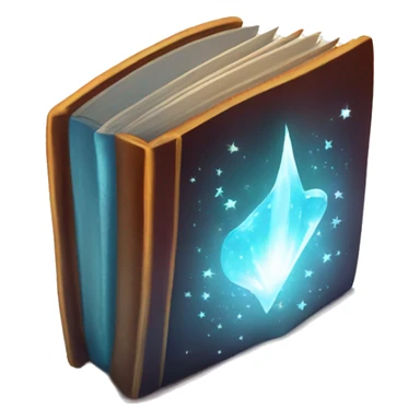 a magical book with a shine sticker