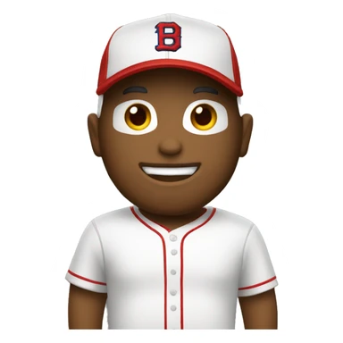 white baseball coach red hat sticker