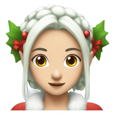 Pretty anime Christmas elf woman  sticker