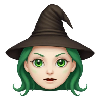 Creat an emoji of an evil monster Witch with Green eyes sticker