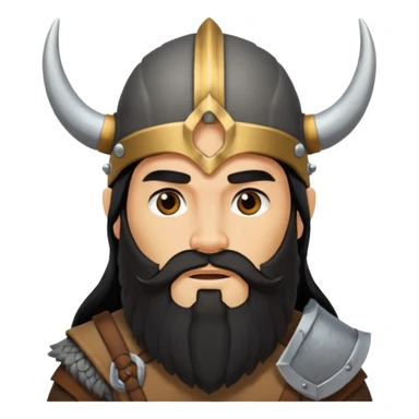 bearded Vikings with black long hair with out crown sticker