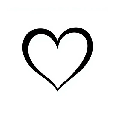 Chanel heart, minimalist, black and white, with interlocking C's sticker