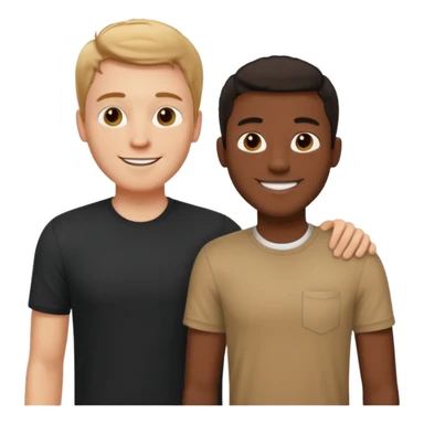 Tall white guy with short black guy sticker