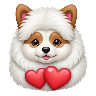 chien avec des cœurs  sticker