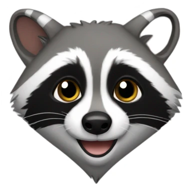 raccoon heart sticker