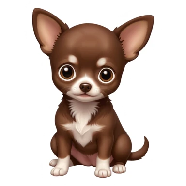Generate an emoji of a chocolate-colored Chihuahua puppy sticker