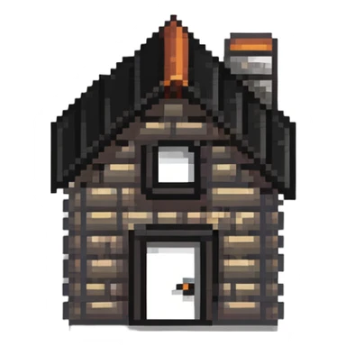 tiny simple house building icon, minimal details, small size sticker