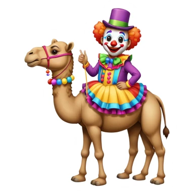 A cammel wearing a clow costume sticker