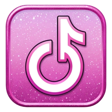 glitter pink logo TikTok sticker