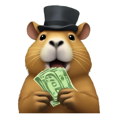 capybara spreading money sticker