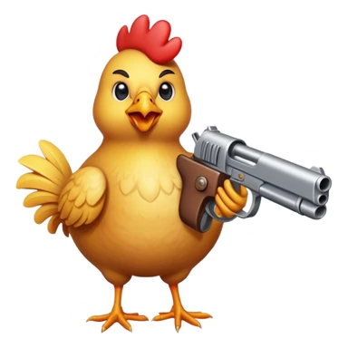 Chicken with gun chicken gun game sticker