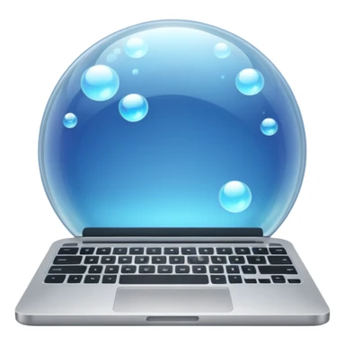 laptop inside a bubble  sticker