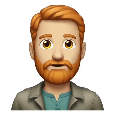 Serious man with short red hair, well-defined trimmed beard, sharp gray-green eyes sticker
