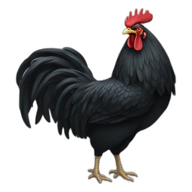 enormous black rooster sticker