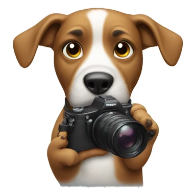 Dog filming with a camera  sticker