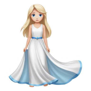 a girl whit a long white drees and whit blonde hair and blue eyes sticker