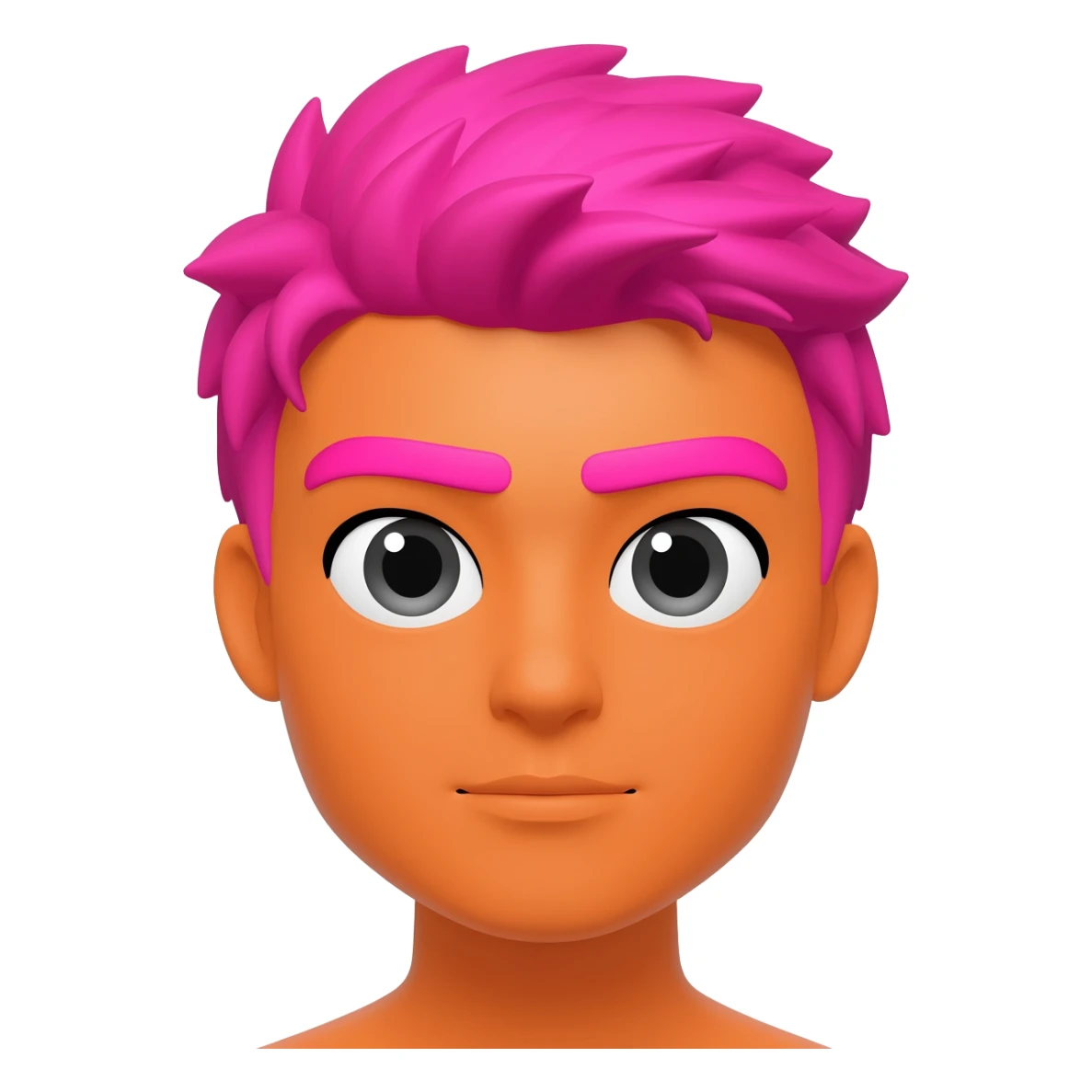 Pink hair orange face pink eyebrows sticker