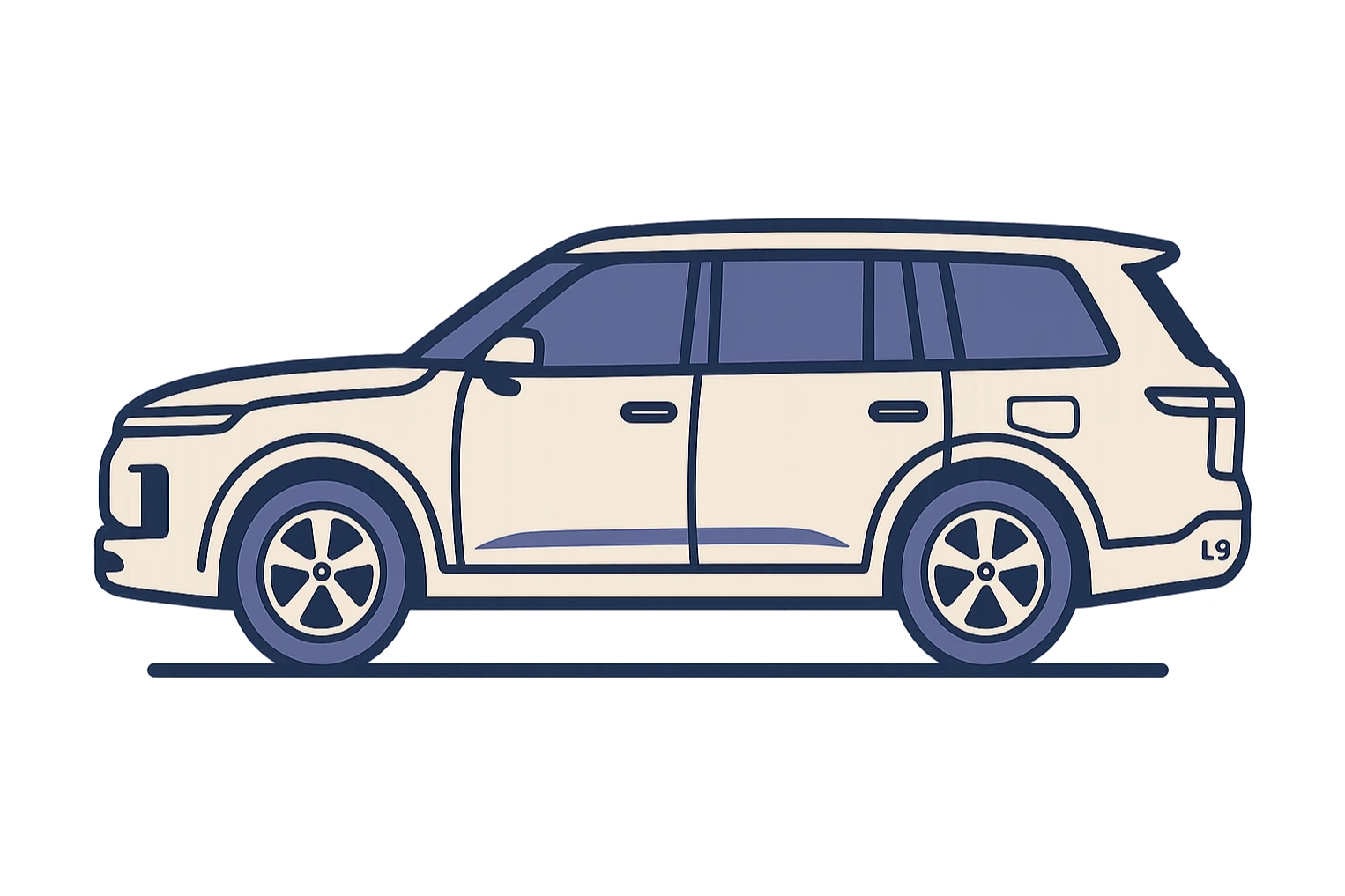 LiXiang L9 car, minimal flat style sticker