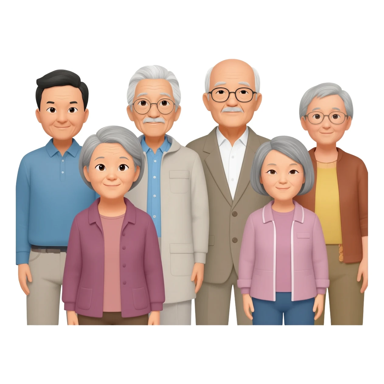 a group of asian senior people sticker