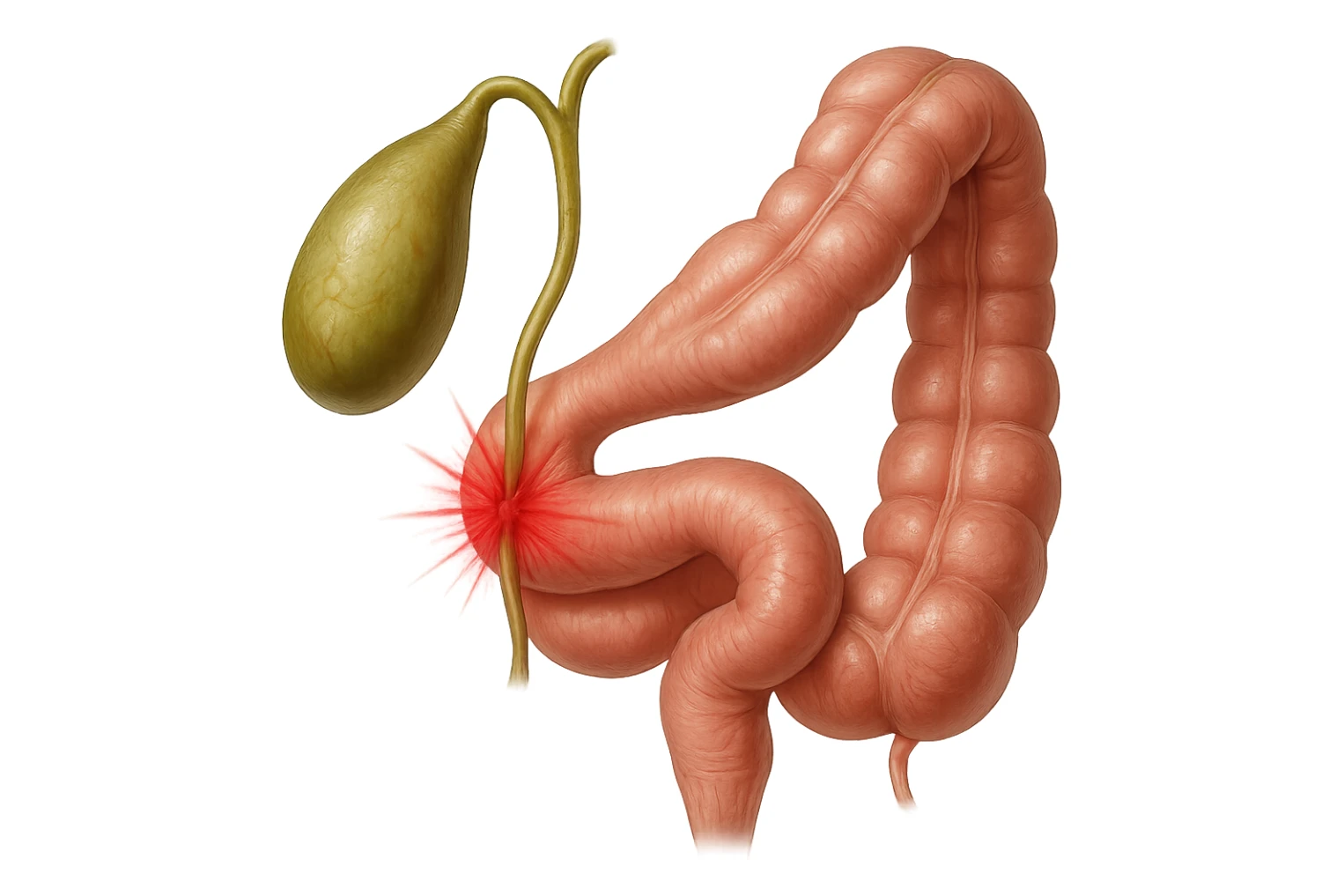 CISTIFELLEA E INTESTINO SONO COLLEGATI NEL DOLORE, iperrealistico 4k sticker