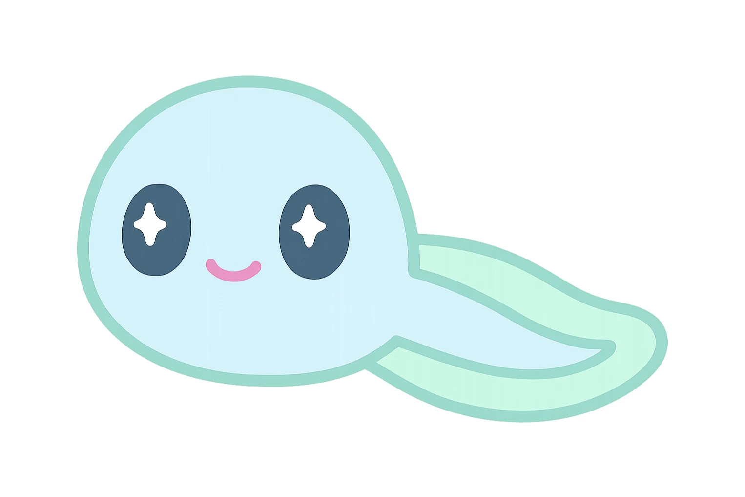 tadpole, big eyes, adorable sticker