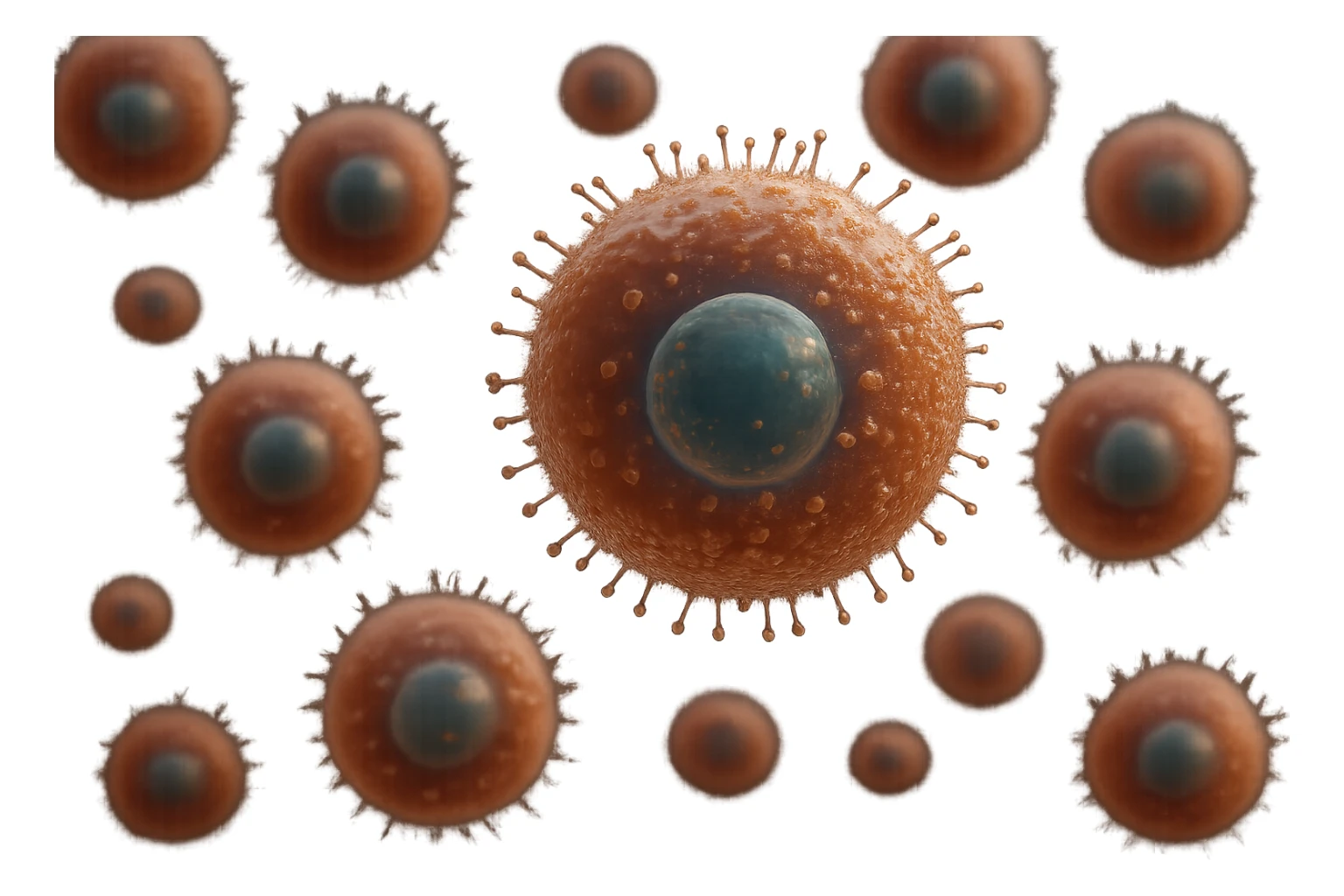 CELLULE DI ORMONI UMANI, IPERREALISTICI 4K, FLUTTUANO IN ARIA sticker