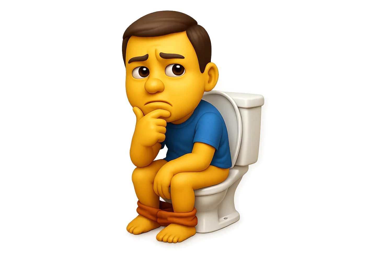 emoji stile iphone che riguarda l'argomento "stipsi/andrò al bagno oggi?", iperrealistico 4k sticker