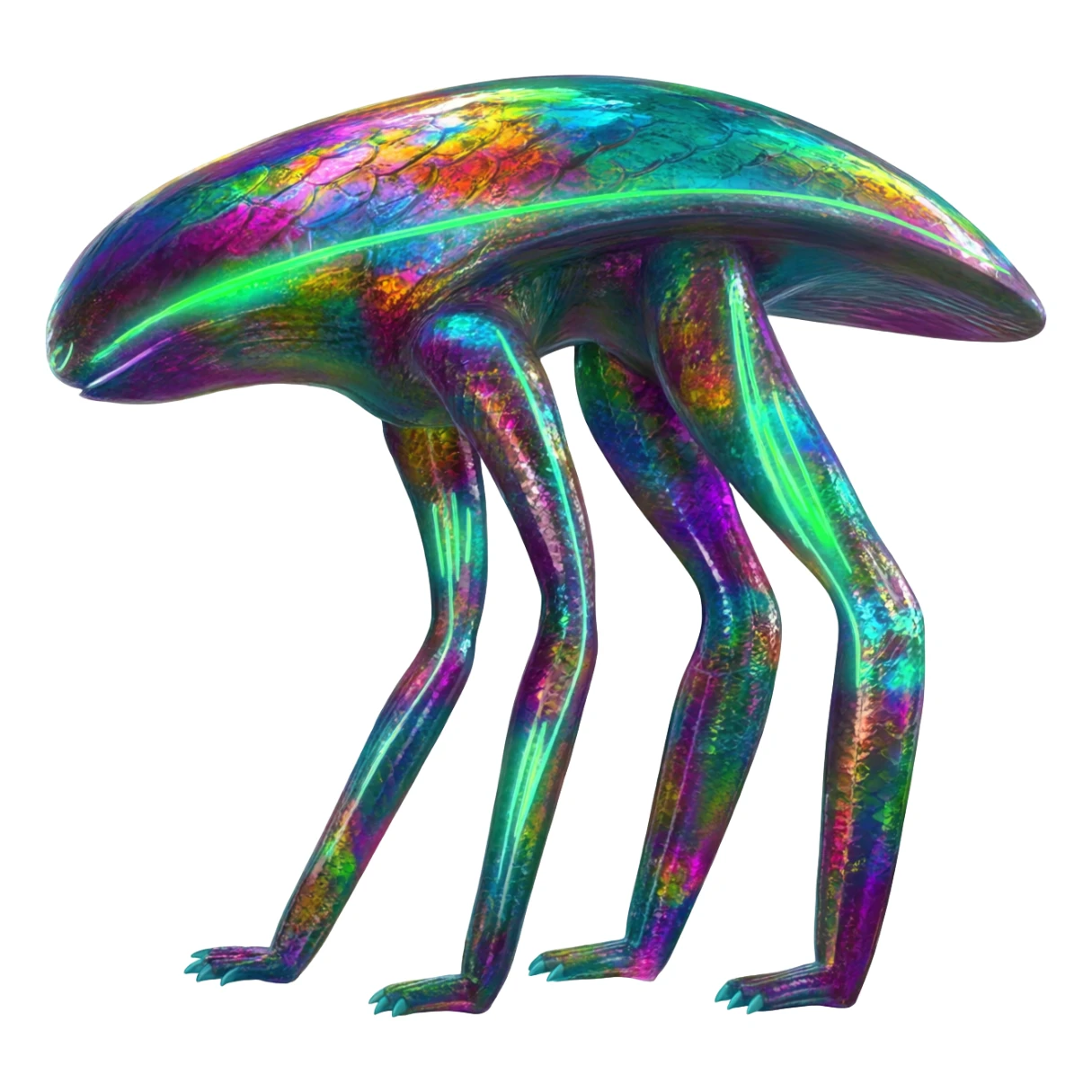 Shiny Epic Edgy Cool Colorful Vibrant Modern Vernid-Protogen-creature-animal, full body sticker