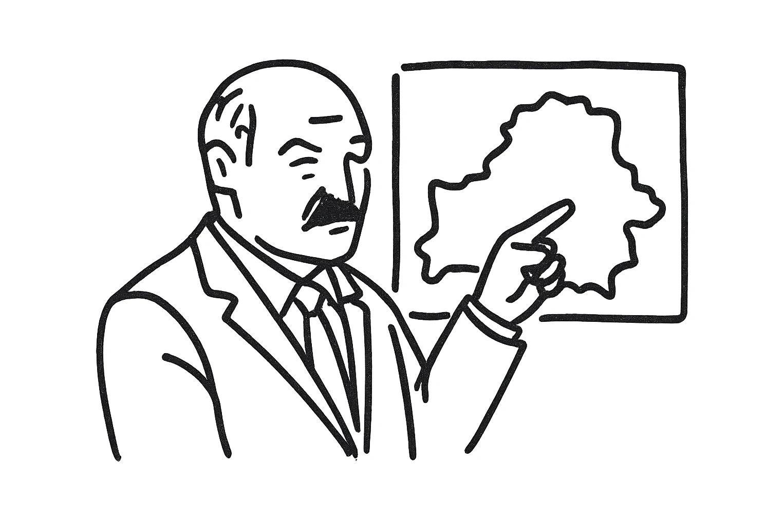 Лукашенко показывает на карте sticker