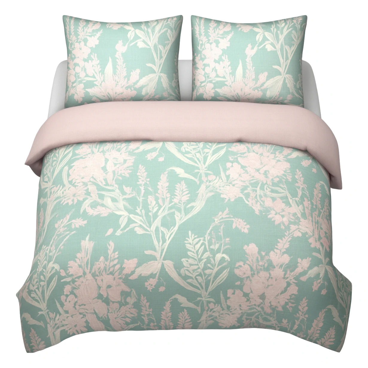 floral light green and light pink bedding sticker