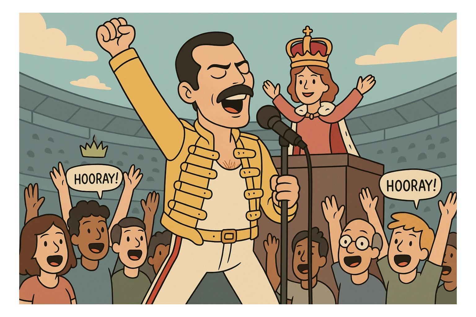 The people hooray queen wembley crowd Freddie Mercury sticker