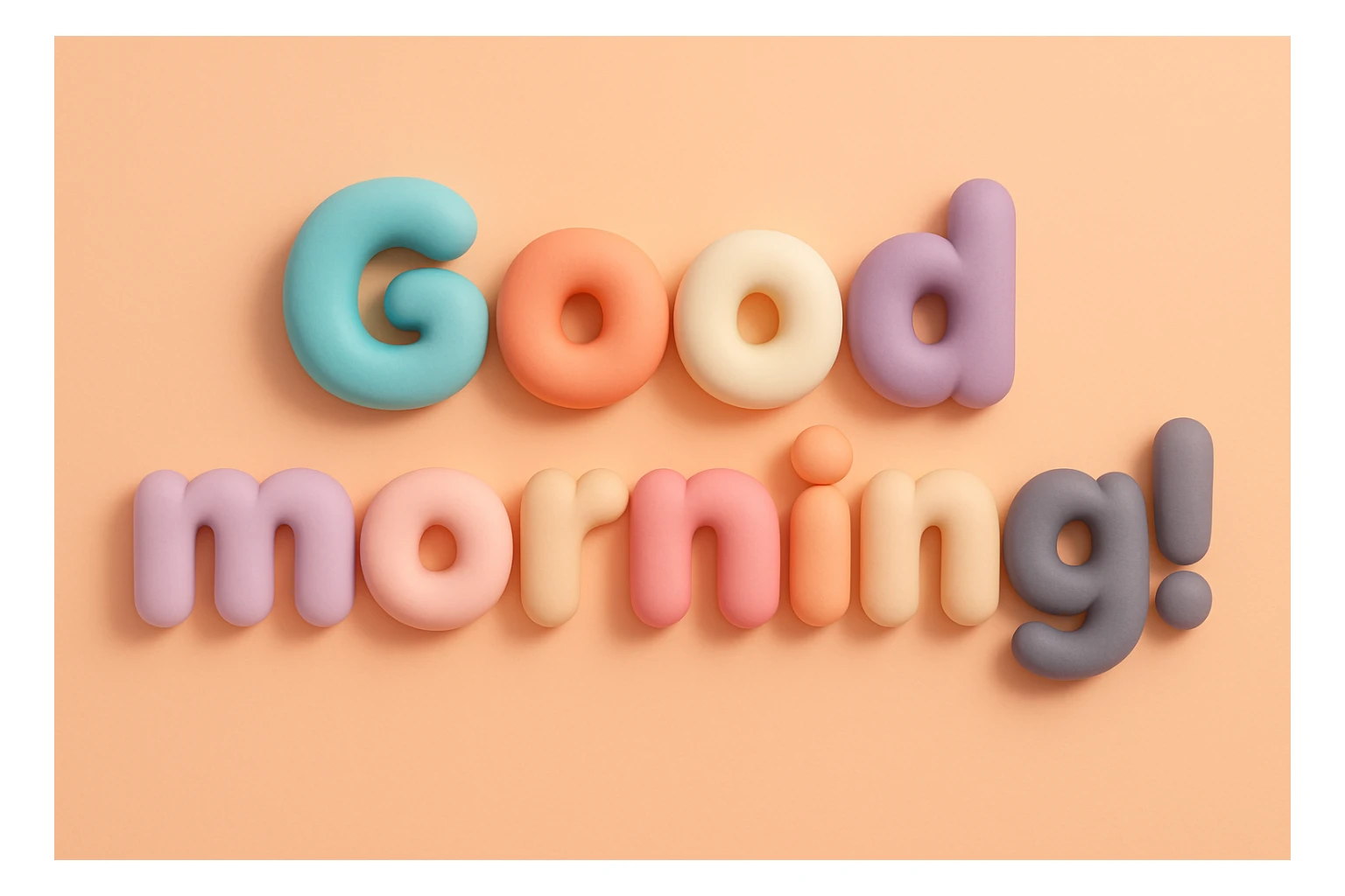 ”Good morning!” in mochi style sticker