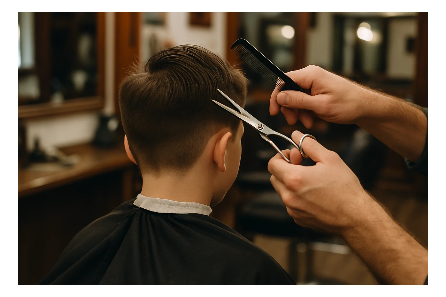 sartaroshxonada soch olayotgan bola yuzi ko'rinmasin sticker